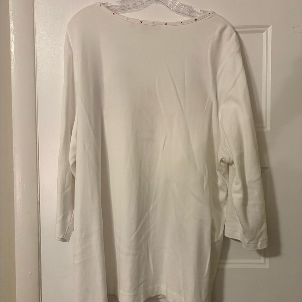 Quacker Factory Spring/Easter White Top - Picture 7 of 8